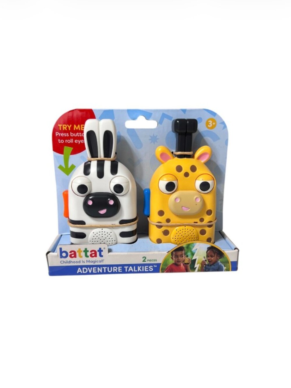 Battat Adventure Talkies Zebra Giraffe Walkie Talkies 100ft Range New